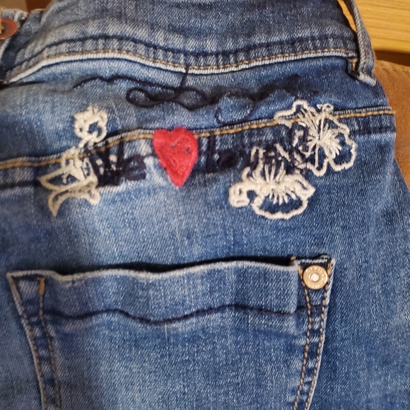 Desigual The Love Boyfriend Fit Embroidered Jeans - Picture 3 of 6